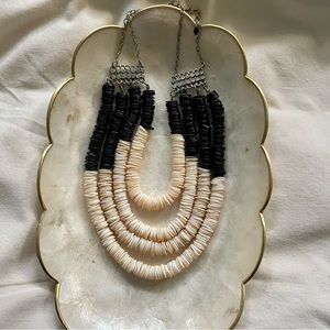 H&M Shell tiered necklace silver tone